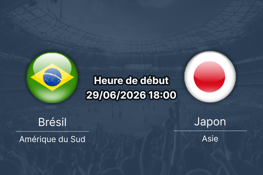 Pronostic Brésil Japon – Houston Stadium, 1/16 finale Coupe du Monde 29 juin 2026