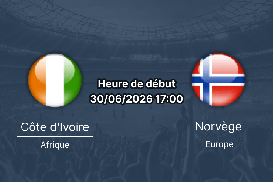 Pronostic Côte d'Ivoire Norvège – AT&T Stadium Arlington, 1/16 de finale Coupe du Monde 2026, 30 juin