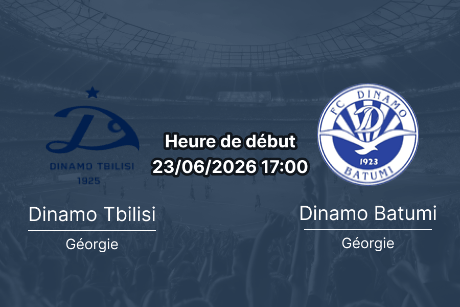 Pronostic Dinamo Tbilisi Dinamo Batumi – Stade David Petriashvili Tbilissi, Crystalbet Erovnuli Liga 23 juin 2026