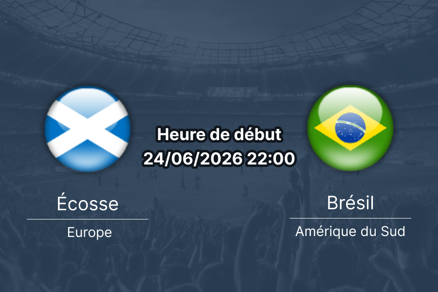 Pronostic Écosse Brésil – Hard Rock Stadium Miami Gardens, Groupe C Coupe du Monde 2026, 24 juin 2026