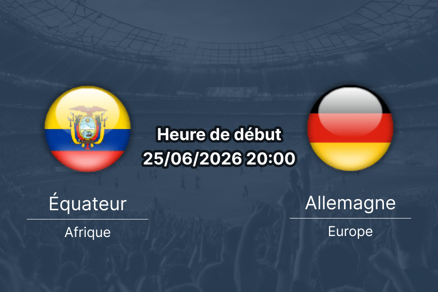 Pronostic Équateur Allemagne – MetLife Stadium East Rutherford, Coupe du Monde 2026 Groupe E 25 juin