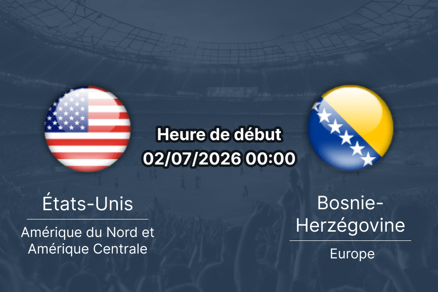 Pronostic États-Unis Bosnie-Herzégovine – Levi's Stadium Santa Clara, 1/16e de finale Coupe du Monde 2026, 2 juillet 2026