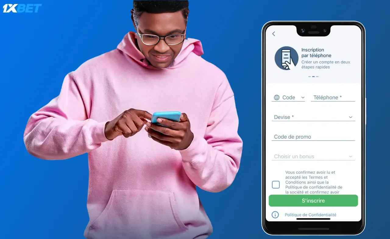 Méthodes d'inscription 1xBet via l'application au Burkina Faso