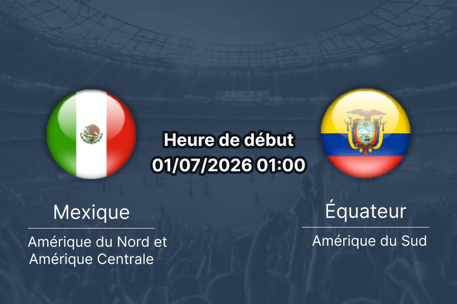 Pronostic Mexique Équateur — Estadio Azteca Mexico City, 1/16 de finale Coupe du Monde 2026, 1er juillet 2026