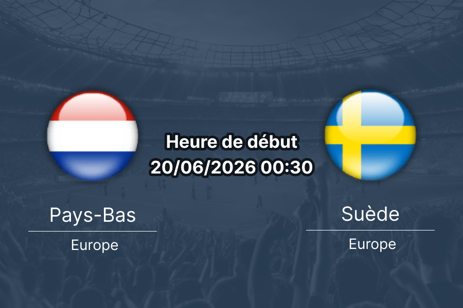 Pronostic Pays-Bas Suède – NRG Stadium de Houston Texas, Groupe F de la Coupe du Monde 2026, 20 juin