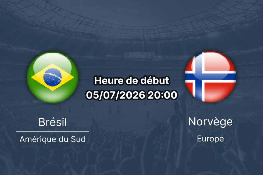 Pronostic Brésil Norvège – MetLife Stadium East Rutherford, 1/8 de finale Coupe du Monde 2026, 5 juillet