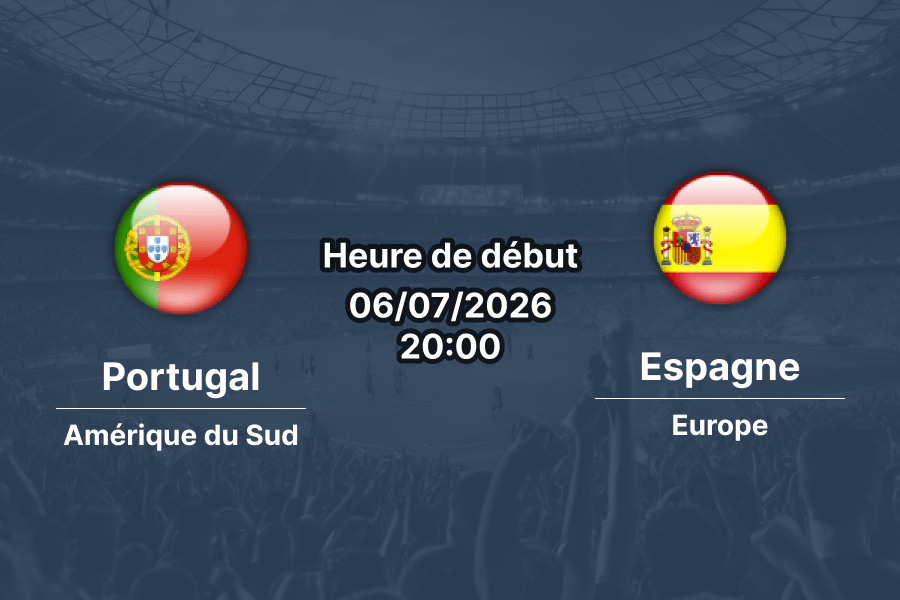 Pronostic Portugal Espagne – AT&T Stadium Arlington Dallas, 8e de finale Coupe du Monde 2026, 7 juillet 2026