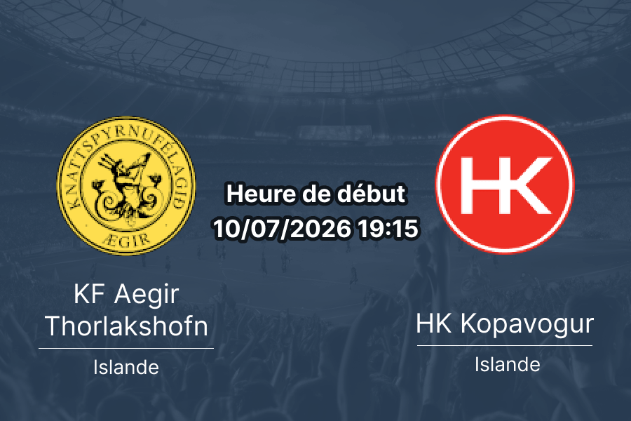 Pronostic Aegir Thorlakshofn HK Kopavogur – GeoSalmo vollurinn, 1re Division Islande, 10 juillet 2026
