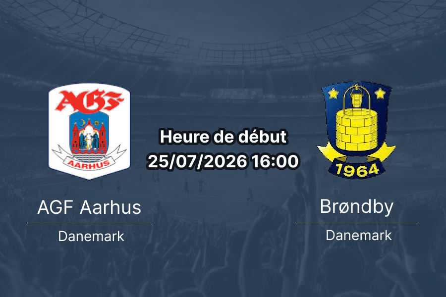 Pronostic AGF Brøndby – Ceres Park Vejlby Aarhus, 3F Superliga 2026-27 Journée 1 25 juillet 2026