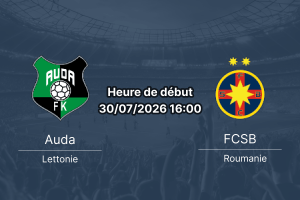 Pronostic Auda FCSB – Stadions Skonto Riga, UEFA Conference League qualification 2026, 30 juillet 2026