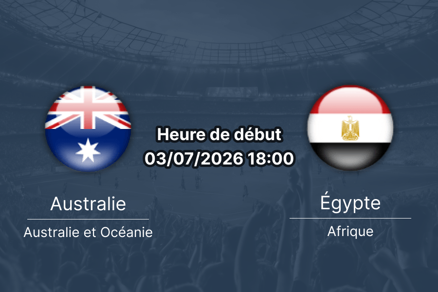 Pronostic Australie Égypte — AT&T Stadium Dallas, 16e finale Coupe du Monde 2026, 3 juillet