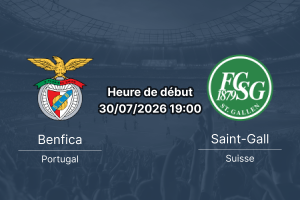Pronostic Benfica Saint-Gall – Estadio da Luz Lisbonne, UEFA Europa League qualification 2026, 30 juillet 2026