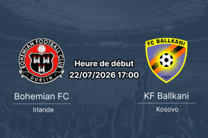 Pronostic Bohemian Ballkani – Dalymount Park Dublin, Ligue Conférence UEFA 2026-27, 22 juillet 2026