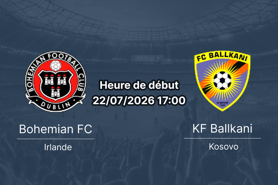 Pronostic Bohemian Ballkani – Dalymount Park Dublin, Ligue Conférence UEFA 2026-27, 22 juillet 2026