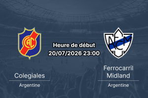 Pronostic Colegiales Ferrocarril Midland – B Nacional Argentine, 20 juillet 2026