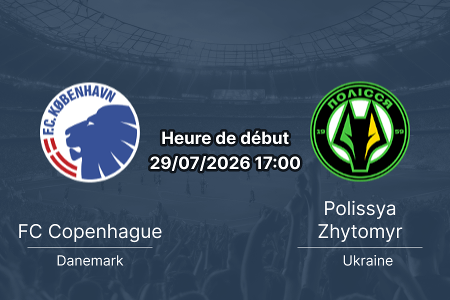 Pronostic Copenhague Polissya Zhytomyr – Telia Parken Copenhague, UECL Qualifications 2026, 29 juillet 2026