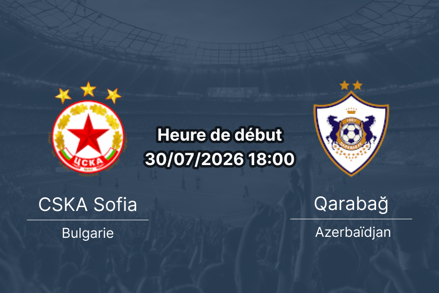 Pronostic CSKA Sofia Qarabağ – Stade Vasil Levski Sofia, UEFA Europa League qualification 2026, 30 juillet 2026