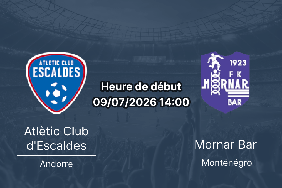 Pronostic Escaldes Mornar – Nacional d'Andorra, 1er tour qualifications Ligue Conférence UEFA 9 juillet 2026