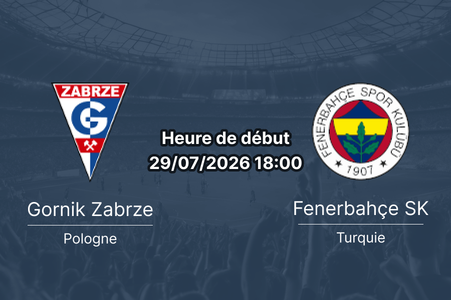 Pronostic Gornik Zabrze Fenerbahçe – Ernest Pohl Stadium Zabrze, UCL Qualifications 2026, 29 juillet 2026