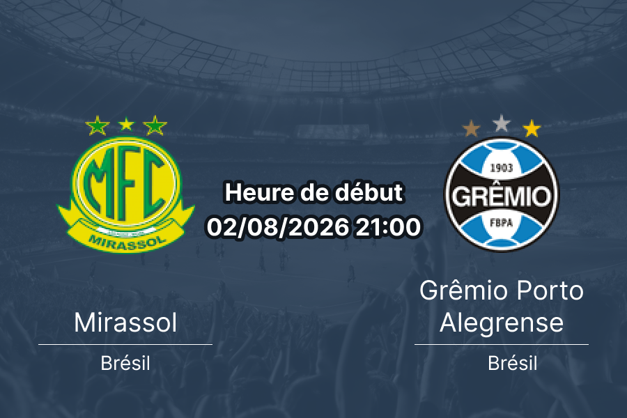 Pronostic Mirassol Grêmio – Estádio Maião Copa do Brasil 2 août 2026