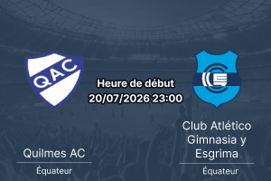Pronostic Quilmes Gimnasia y Esgrima – Estadio Centenario Ciudad de Quilmes, B Nacional Argentine, 20 juillet 2026