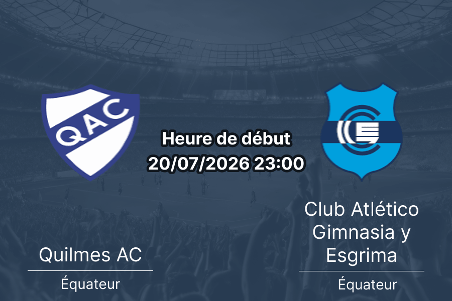Pronostic Quilmes Gimnasia y Esgrima – Estadio Centenario Ciudad de Quilmes, B Nacional Argentine, 20 juillet 2026
