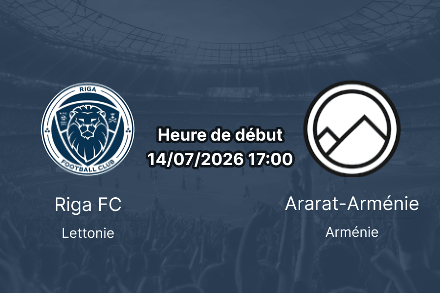 Pronostic Riga FC Ararat Arménie – match retour Ligue des Champions UEFA, Skonto Stadium, 14 juillet 2026