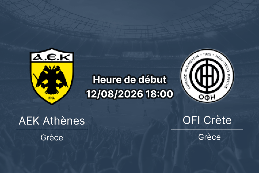 Pronostic AEK Athènes OFI Crète – Pankritio Stadium, Super Cup grecque 12 août 2026