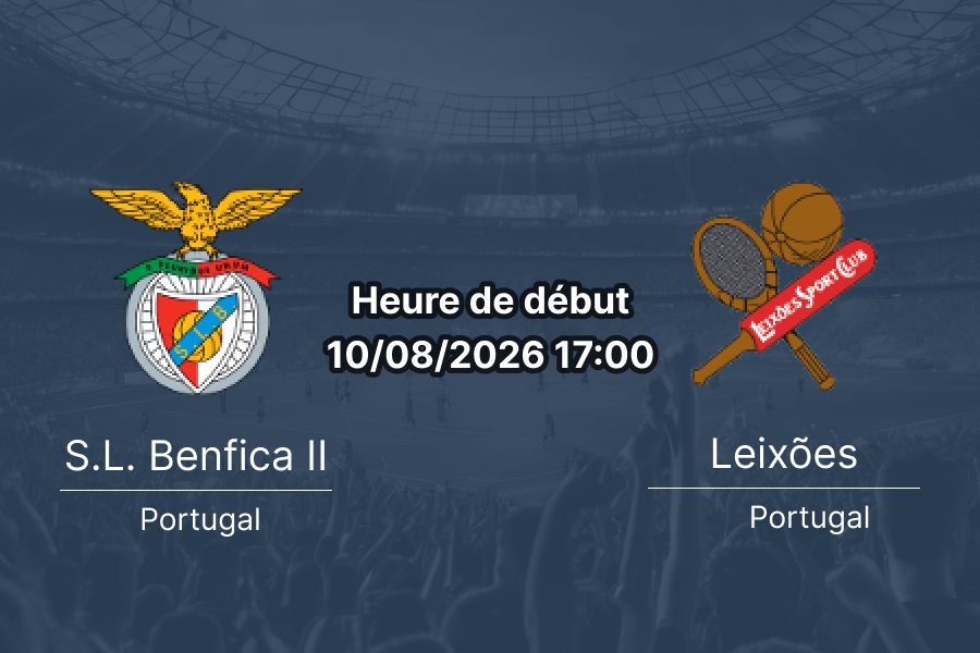 Pronostic Benfica II Leixões – Benfica Campus Seixal Liga Portugal 2 Tour 1 10 août 2026