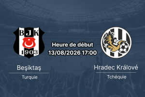 Pronostic Besiktas Hradec Kralove – Vodafone Park Istanbul, Europa League 13 août 2026