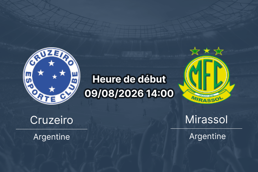 Pronostic Cruzeiro Mirassol – Mineirão Belo Horizonte Brasileirão 9 août 2026