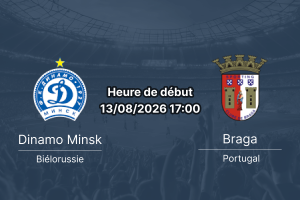 Pronostic Dinamo Minsk Braga – City Stadium Beroe, Conference League 13 août 2026