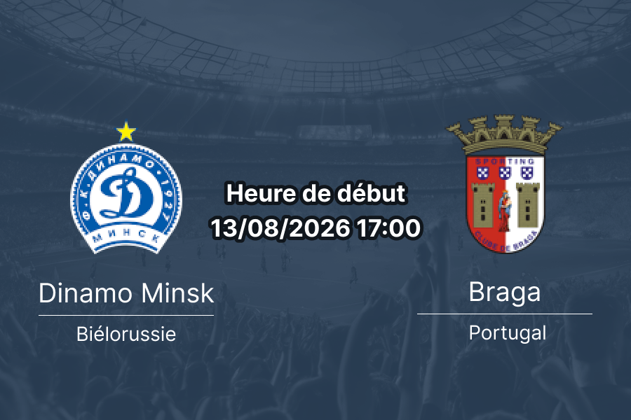 Pronostic Dinamo Minsk Braga – City Stadium Beroe, Conference League 13 août 2026