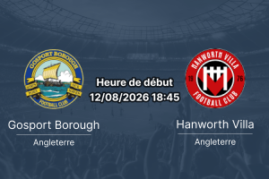 Pronostic Gosport Borough Hanworth Villa – Privett Park, Southern League Premier South 12 août 2026