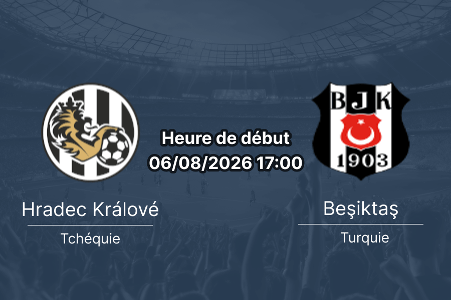 Pronostic Hradec Králové Beşiktaş – Malšovička Europa League 6 août 2026