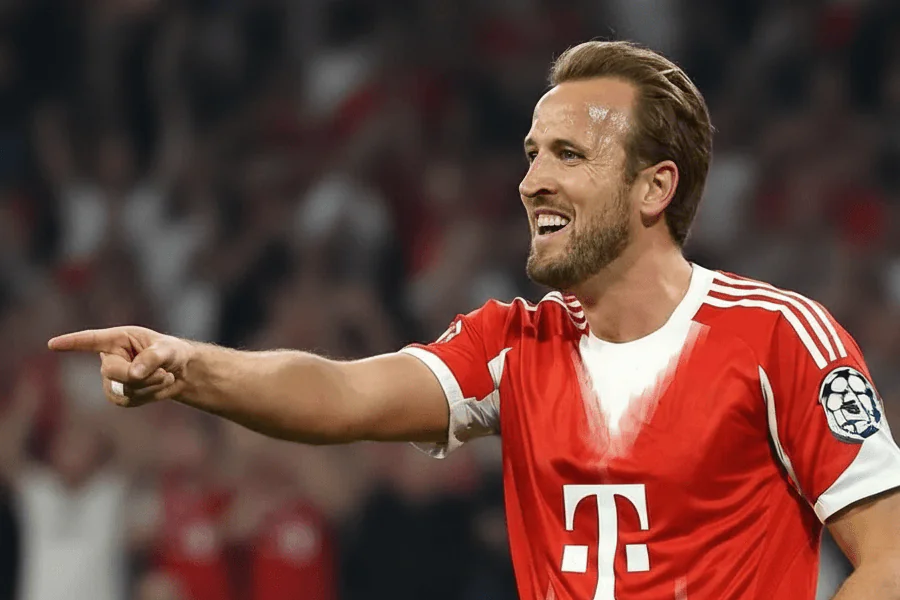 Kane en action sur le terrain lors d'un match de l'équipe nationale