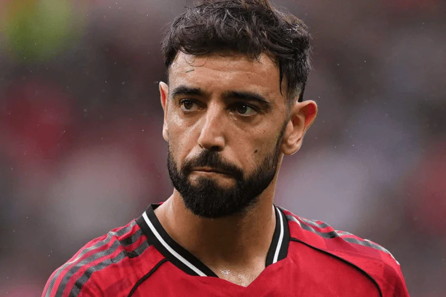 Bruno Fernandes célébrant un but avec Manchester United