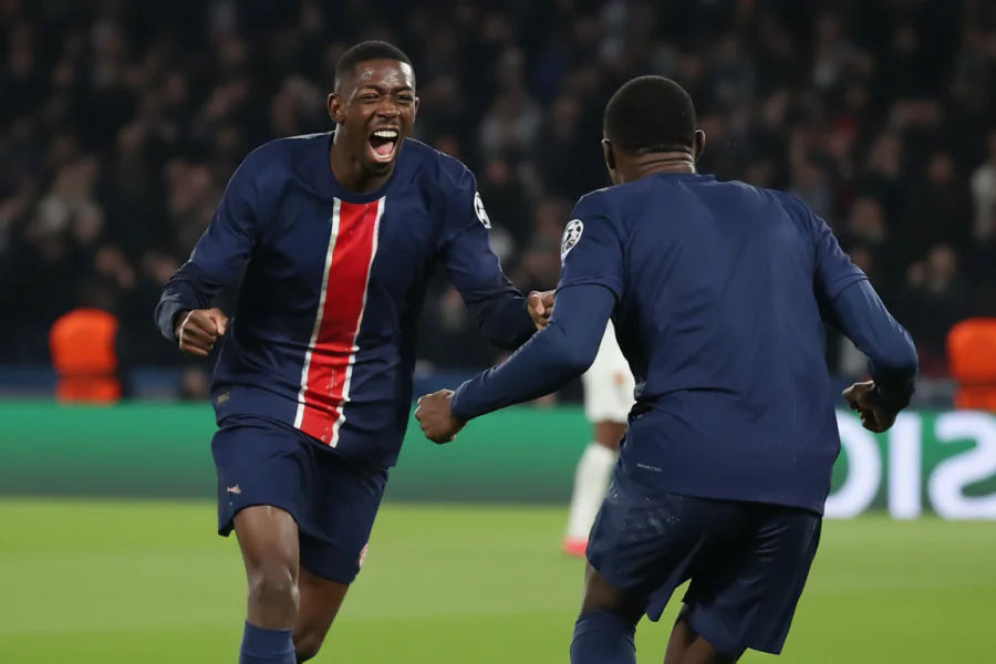 L'équipe du PSG sur le terrain pendant le match au Parc des Princes