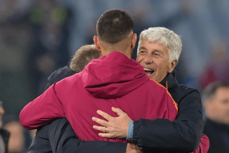 Gasperini exprimant sa satisfaction après le match.