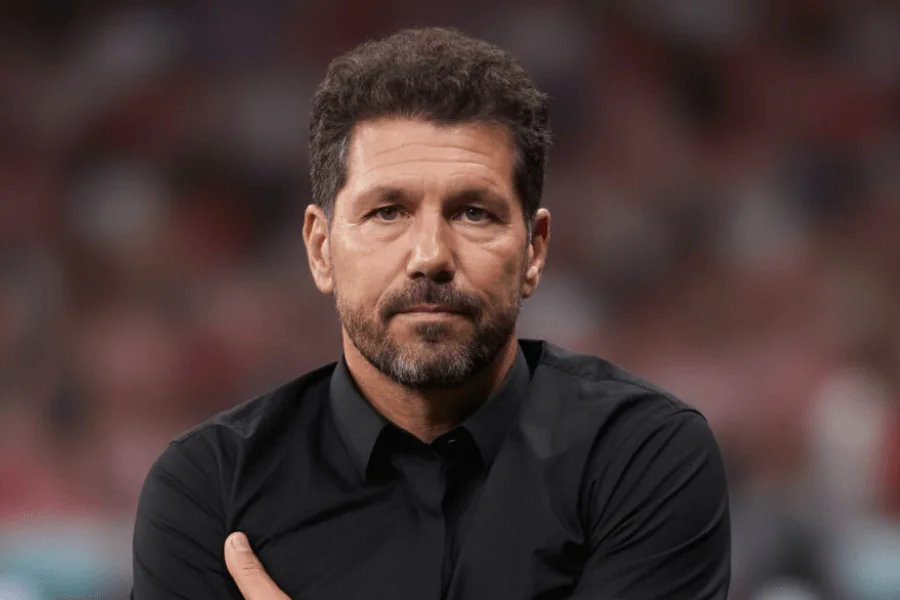 Diego Simeone lors d'une conférence de presse.