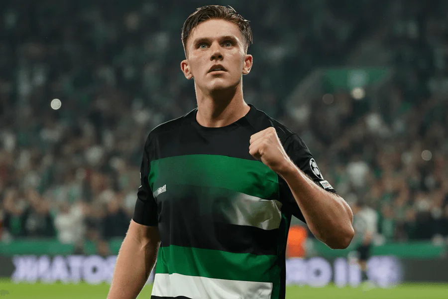 L'équipe du Sporting CP en action lors du match contre Bruges