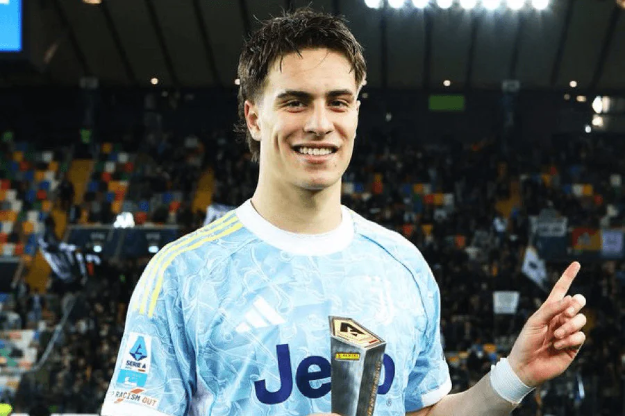 Kenan Yildiz passe décisive faux neuf Juventus Udinese Serie A