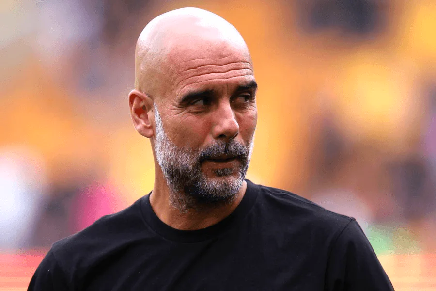 Pep Guardiola célèbre victoire City Liverpool 4-0 FA Cup demi-finale Wembley 2026