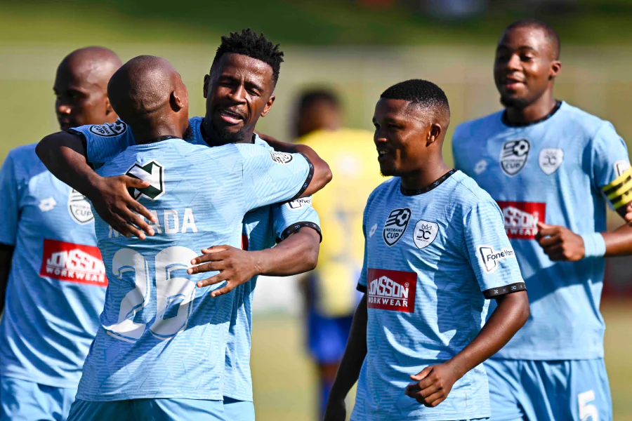Joueurs de Durban City célébrant leur qualification pour la finale Nedbank Cup 2026