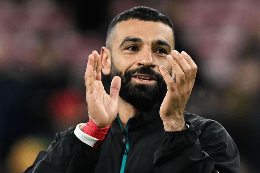 Mohamed Salah Liverpool maillot rouge but Fulham Premier League avril 2026