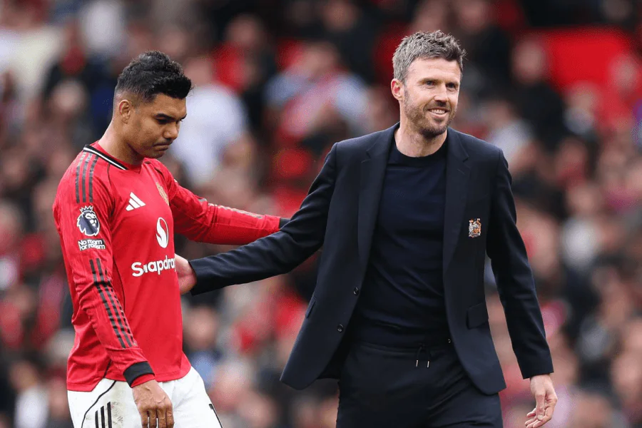 Casemiro reprend l'entraînement collectif à Carrington 13 mai 2026 avant dernier match Old Trafford contre Nottingham Forest