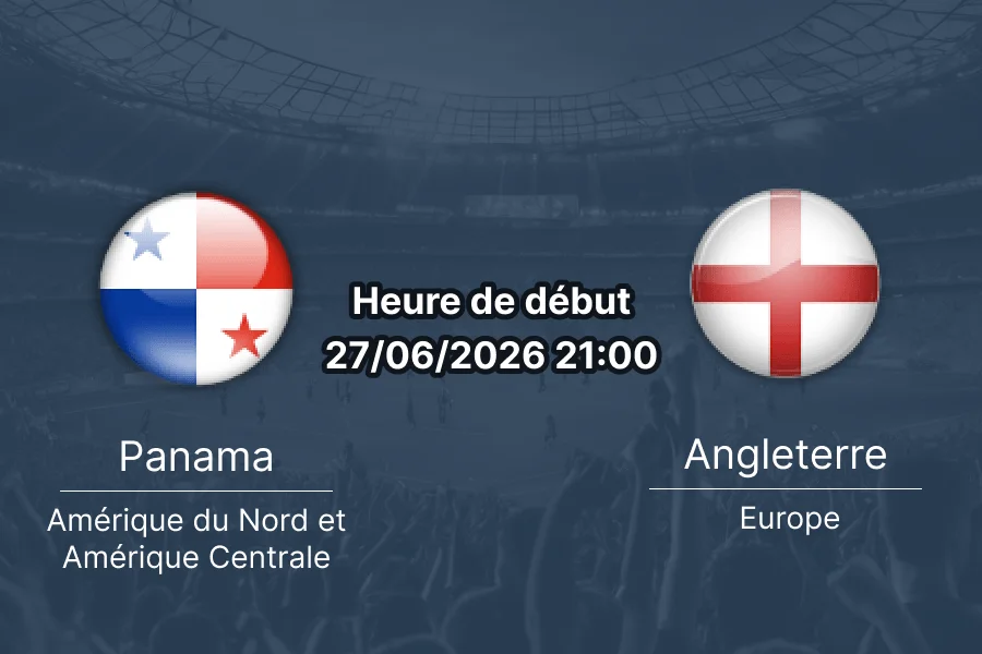 Pronostic Panama Angleterre – MetLife Stadium East Rutherford, Groupe L Coupe du Monde 2026, 27 juin