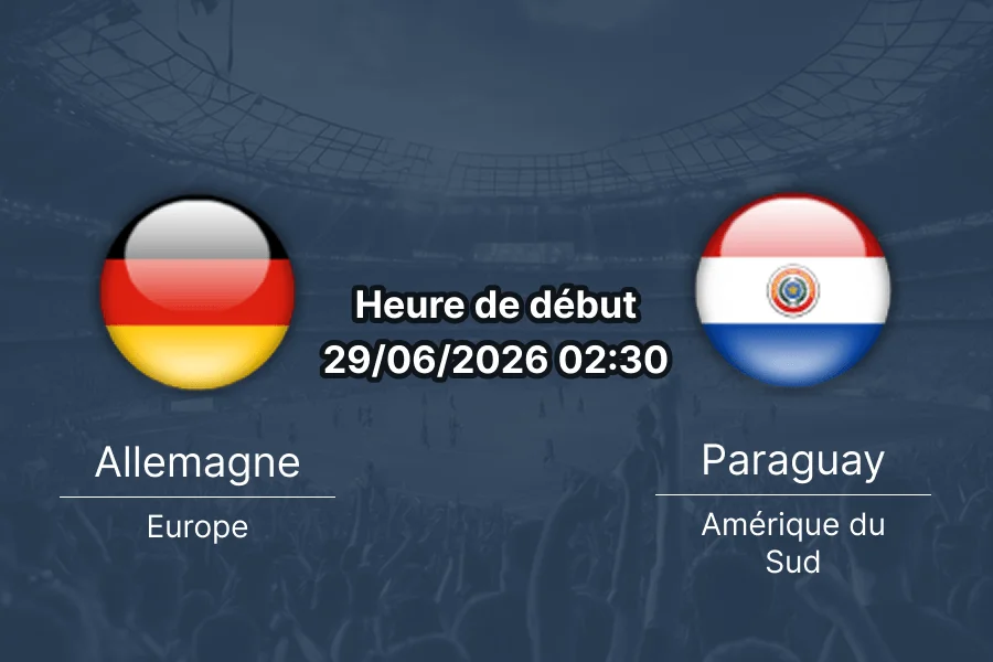Pronostic Allemagne Paraguay – Gillette Stadium Foxborough, 32e de finale Coupe du Monde 2026, 29 juin