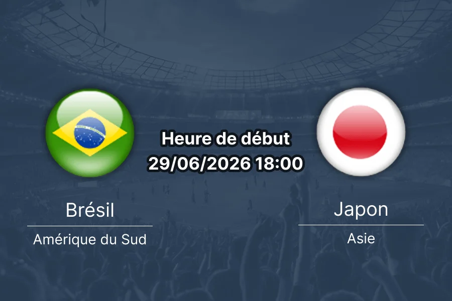 Pronostic Brésil Japon – Houston Stadium, 1/16 finale Coupe du Monde 29 juin 2026