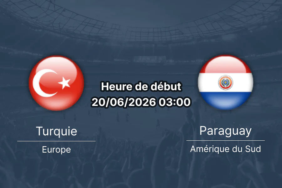 Pronostic Turquie Paraguay – Levi's Stadium de Santa Clara, phase de groupe D de la Coupe du Monde 2026, 20 juin 2026